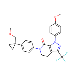 COCC1(c2ccc(N3CCc4c(C(F)(F)F)nn(-c5ccc(OC)cc5)c4C3=O)cc2)CC1 ZINC000038843634