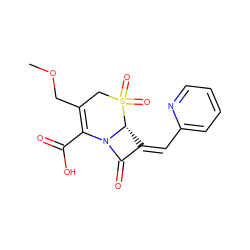 COCC1=C(C(=O)O)N2C(=O)/C(=C/c3ccccn3)[C@H]2S(=O)(=O)C1 ZINC000027983667