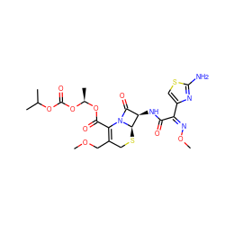 COCC1=C(C(=O)O[C@H](C)OC(=O)OC(C)C)N2C(=O)[C@@H](NC(=O)/C(=N\OC)c3csc(N)n3)[C@H]2SC1 ZINC000004468725