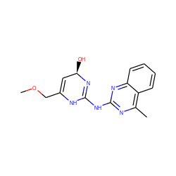 COCC1=C[C@@H](O)N=C(Nc2nc(C)c3ccccc3n2)N1 ZINC000005008344