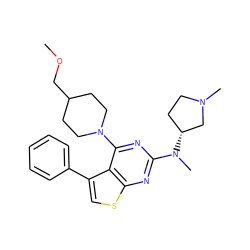 COCC1CCN(c2nc(N(C)[C@@H]3CCN(C)C3)nc3scc(-c4ccccc4)c23)CC1 ZINC000146544252