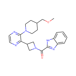 COCC1CCN(c2nccnc2C2CN(C(=O)c3nc4ccccc4[nH]3)C2)CC1 ZINC000140157744