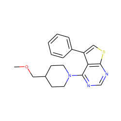 COCC1CCN(c2ncnc3scc(-c4ccccc4)c23)CC1 ZINC000146401657