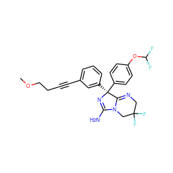 COCCC#Cc1cccc([C@@]2(c3ccc(OC(F)F)cc3)N=C(N)N3CC(F)(F)CN=C32)c1 ZINC000073295456