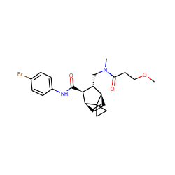 COCCC(=O)N(C)C[C@H]1[C@H](C(=O)Nc2ccc(Br)cc2)[C@@H]2C=C[C@H]1C21CC1 ZINC000168516439