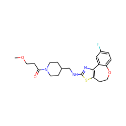 COCCC(=O)N1CCC(CNc2nc3c(s2)CCOc2ccc(F)cc2-3)CC1 ZINC000026491844