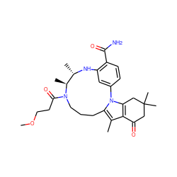 COCCC(=O)N1CCCc2c(C)c3c(n2-c2ccc(C(N)=O)c(c2)N[C@@H](C)[C@@H]1C)CC(C)(C)CC3=O ZINC000072178354