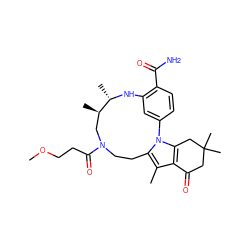 COCCC(=O)N1CCc2c(C)c3c(n2-c2ccc(C(N)=O)c(c2)N[C@@H](C)[C@H](C)C1)CC(C)(C)CC3=O ZINC000072178269