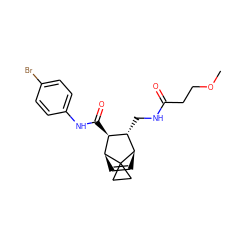 COCCC(=O)NC[C@H]1[C@H](C(=O)Nc2ccc(Br)cc2)[C@@H]2C=C[C@H]1C21CC1 ZINC000168373545