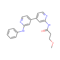 COCCC(=O)Nc1cc(-c2ccnc(Nc3ccccc3)c2)ccn1 ZINC000028571404