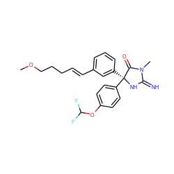 COCCC/C=C/c1cccc([C@@]2(c3ccc(OC(F)F)cc3)NC(=N)N(C)C2=O)c1 ZINC000035269190