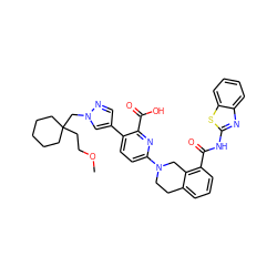 COCCC1(Cn2cc(-c3ccc(N4CCc5cccc(C(=O)Nc6nc7ccccc7s6)c5C4)nc3C(=O)O)cn2)CCCCC1 ZINC000223825822