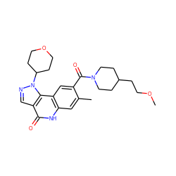 COCCC1CCN(C(=O)c2cc3c(cc2C)[nH]c(=O)c2cnn(C4CCOCC4)c23)CC1 ZINC000261115723