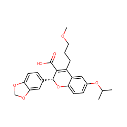 COCCCC1=C(C(=O)O)[C@@H](c2ccc3c(c2)OCO3)Oc2ccc(OC(C)C)cc21 ZINC000013473465