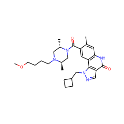 COCCCCN1C[C@H](C)N(C(=O)c2cc3c(cc2C)[nH]c(=O)c2cnn(CC4CCC4)c23)C[C@H]1C ZINC000261177994