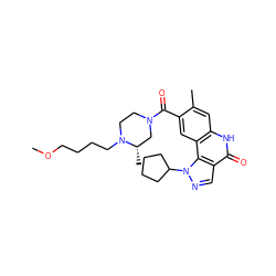 COCCCCN1CCN(C(=O)c2cc3c(cc2C)[nH]c(=O)c2cnn(C4CCCC4)c23)C[C@@H]1C ZINC000261112060