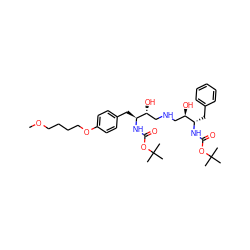 COCCCCOc1ccc(C[C@H](NC(=O)OC(C)(C)C)[C@H](O)CNC[C@@H](O)[C@H](Cc2ccccc2)NC(=O)OC(C)(C)C)cc1 ZINC000014943114