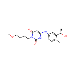 COCCCCn1c(=O)cc(Nc2ccc(C)c([C@@H](C)O)c2)[nH]c1=O ZINC000013522385