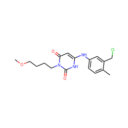 COCCCCn1c(=O)cc(Nc2ccc(C)c(CCl)c2)[nH]c1=O ZINC000013522353