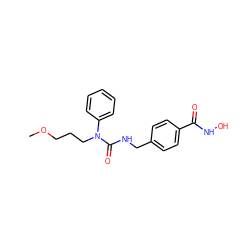 COCCCN(C(=O)NCc1ccc(C(=O)NO)cc1)c1ccccc1 ZINC000095579266