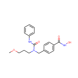 COCCCN(Cc1ccc(C(=O)NO)cc1)C(=O)Nc1ccccc1 ZINC000095576264