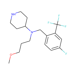 COCCCN(Cc1ccc(F)cc1C(F)(F)F)C1CCNCC1 ZINC000036093148