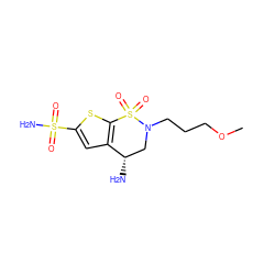 COCCCN1C[C@H](N)c2cc(S(N)(=O)=O)sc2S1(=O)=O ZINC000013558687