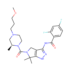 COCCCN1CCN(C(=O)N2Cc3c(NC(=O)c4ccc(F)cc4F)n[nH]c3C2(C)C)[C@@H](C)C1 ZINC000149161654