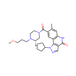 COCCCN1CCN(C(=O)c2cc3c(cc2C)[nH]c(=O)c2cnn(C4CCCC4)c23)C[C@@H]1C ZINC000261148411