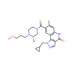 COCCCN1CCN(C(=O)c2cc3c(cc2C)[nH]c(=O)c2cnn(CC4CC4)c23)C[C@@H]1C ZINC000261127382