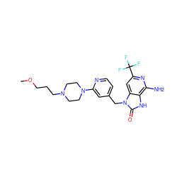 COCCCN1CCN(c2cc(Cn3c(=O)[nH]c4c(N)nc(C(F)(F)F)cc43)ccn2)CC1 ZINC000072124694