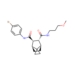 COCCCNC(=O)[C@H]1[C@H](C(=O)Nc2ccc(Br)cc2)[C@@H]2CC[C@H]1C21CC1 ZINC000168327529