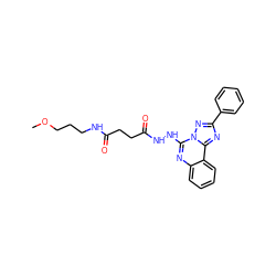 COCCCNC(=O)CCC(=O)NNc1nc2ccccc2c2nc(-c3ccccc3)nn12 ZINC000008598995