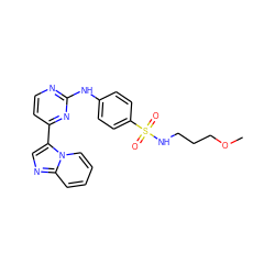 COCCCNS(=O)(=O)c1ccc(Nc2nccc(-c3cnc4ccccn34)n2)cc1 ZINC000006716034