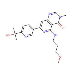 COCCCNc1nc(-c2ccc(C(C)(C)O)nc2)cc2ncn(C)c(=O)c12 ZINC000115622244