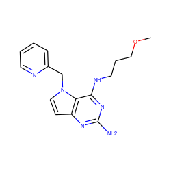 COCCCNc1nc(N)nc2ccn(Cc3ccccn3)c12 ZINC001772582440