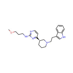 COCCCNc1nccc([C@@H]2CCCN(CCc3c[nH]c4ccccc34)C2)n1 ZINC000040915132