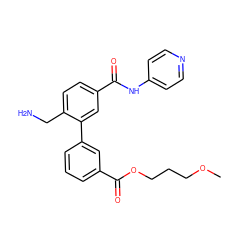 COCCCOC(=O)c1cccc(-c2cc(C(=O)Nc3ccncc3)ccc2CN)c1 ZINC000096286470