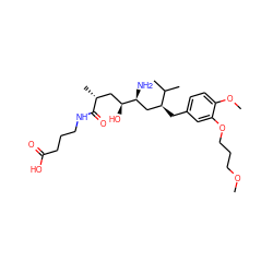 COCCCOc1cc(C[C@@H](C[C@H](N)[C@@H](O)C[C@@H](C)C(=O)NCCCC(=O)O)C(C)C)ccc1OC ZINC000014967586