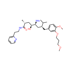 COCCCOc1cc(C[C@@H](C[C@H](N)[C@@H](O)C[C@@H](C)C(=O)NCCc2ccccn2)C(C)C)ccc1OC ZINC000014967643