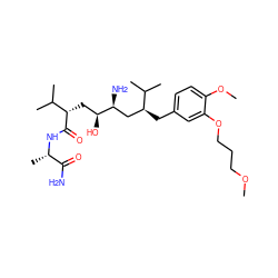 COCCCOc1cc(C[C@@H](C[C@H](N)[C@@H](O)C[C@H](C(=O)N[C@@H](C)C(N)=O)C(C)C)C(C)C)ccc1OC ZINC000014967666