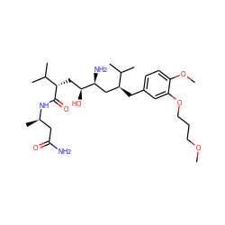 COCCCOc1cc(C[C@@H](C[C@H](N)[C@@H](O)C[C@H](C(=O)N[C@H](C)CC(N)=O)C(C)C)C(C)C)ccc1OC ZINC000003946140