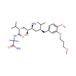 COCCCOc1cc(C[C@@H](C[C@H](N)[C@@H](O)C[C@H](C(=O)NC(C)(C)C(N)=O)C(C)C)C(C)C)ccc1OC ZINC000014967677