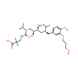 COCCCOc1cc(C[C@@H](C[C@H](N)[C@@H](O)C[C@H](C(=O)NCC(C)(C)C(=O)O)C(C)C)C(C)C)ccc1OC ZINC000014967738