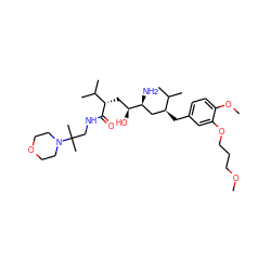 COCCCOc1cc(C[C@@H](C[C@H](N)[C@@H](O)C[C@H](C(=O)NCC(C)(C)N2CCOCC2)C(C)C)C(C)C)ccc1OC ZINC000014967722