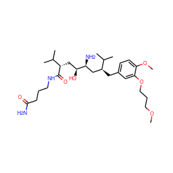 COCCCOc1cc(C[C@@H](C[C@H](N)[C@@H](O)C[C@H](C(=O)NCCCC(N)=O)C(C)C)C(C)C)ccc1OC ZINC000003946137