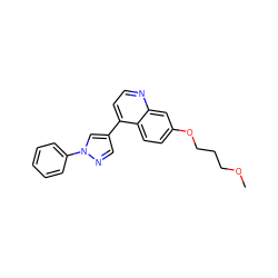 COCCCOc1ccc2c(-c3cnn(-c4ccccc4)c3)ccnc2c1 ZINC000084620011