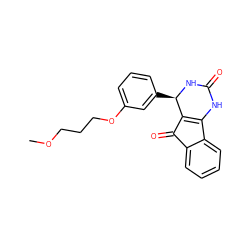 COCCCOc1cccc([C@H]2NC(=O)NC3=C2C(=O)c2ccccc23)c1 ZINC000073158707