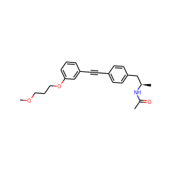 COCCCOc1cccc(C#Cc2ccc(C[C@@H](C)NC(C)=O)cc2)c1 ZINC000113413750