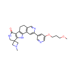 COCCCOc1cncc(-c2cc3c(cn2)CCc2c-3[nH]c3c2C(=O)NCC32CN(C)C2)c1 ZINC000072108130